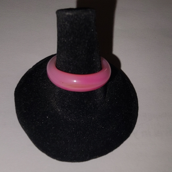 New Pink Glass Ring Band. - Picture 1 of 3
